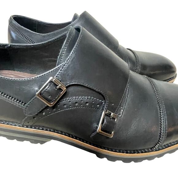 Robert Graham Acadia RGC5120 Mens Black‎ Leather Monk Strap Oxford Shoes 11 main image 10